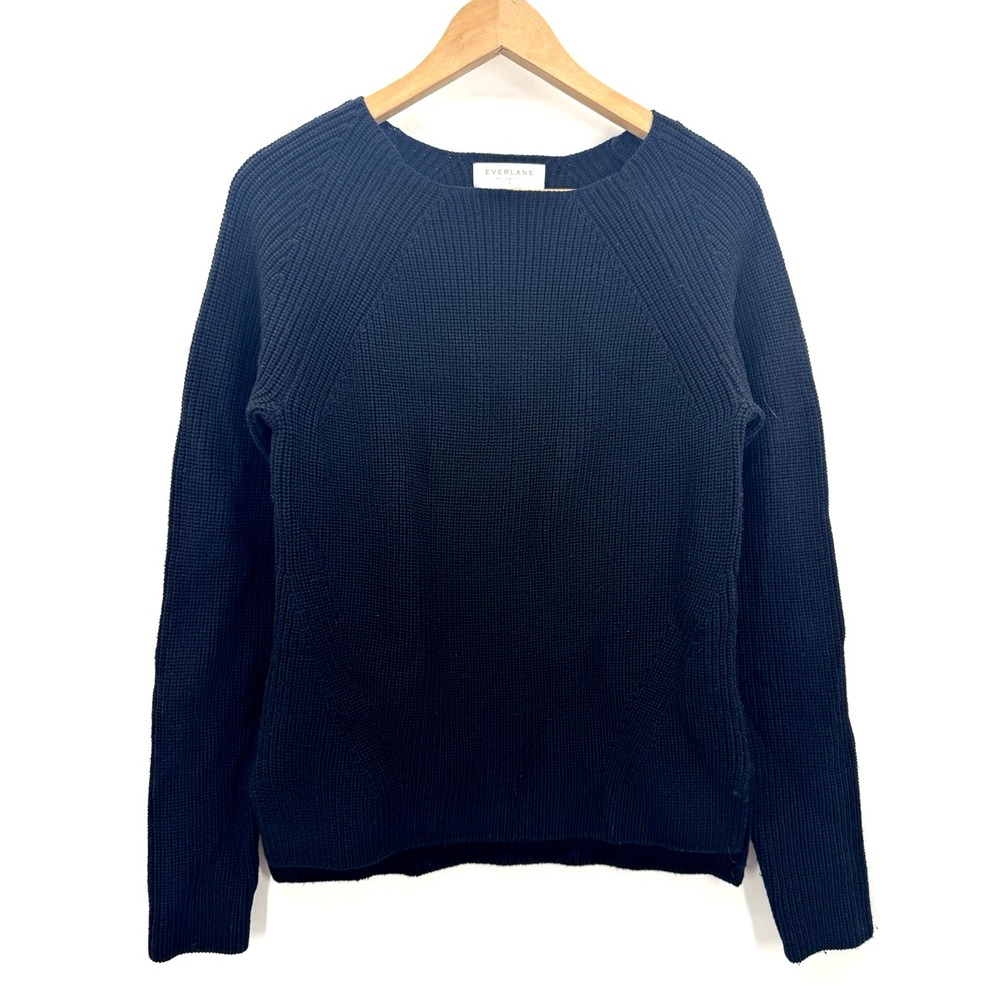 Everlane Rib Knit Wool Crew Neck Sweater Small Quiet Luxury Minimalist Capsule